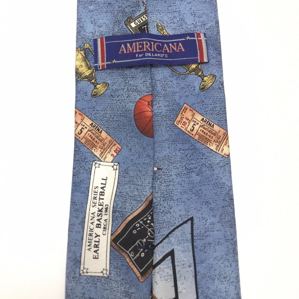 Americana Series " Early Basketball " Circa 1963 Vintage Tie Men's Silk Necktie - Picture 6 of 9